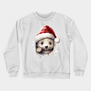 Christmas Peeking Baby Polar Bear Crewneck Sweatshirt